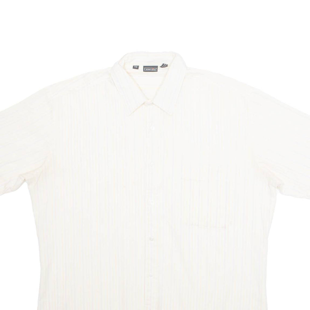 JEAN RIVE Womens Shirt Orange Striped 3/4 Sleeve M