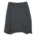 DKNY Womens Black Plain Mini Cotton Skirt M Casual Ruffled Hem