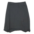 DKNY Womens Black Plain Mini Cotton Skirt M Casual Ruffled Hem