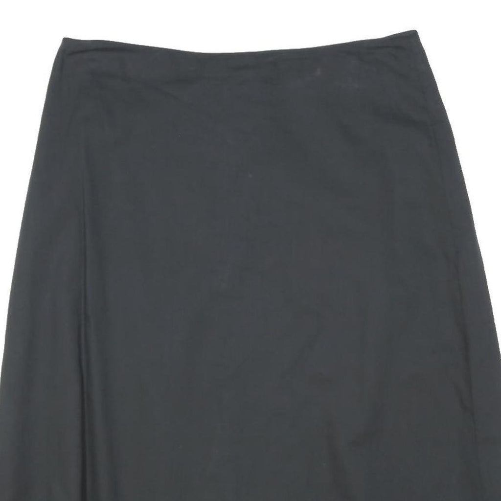 DKNY Womens Black Plain Mini Cotton Skirt M Casual Ruffled Hem