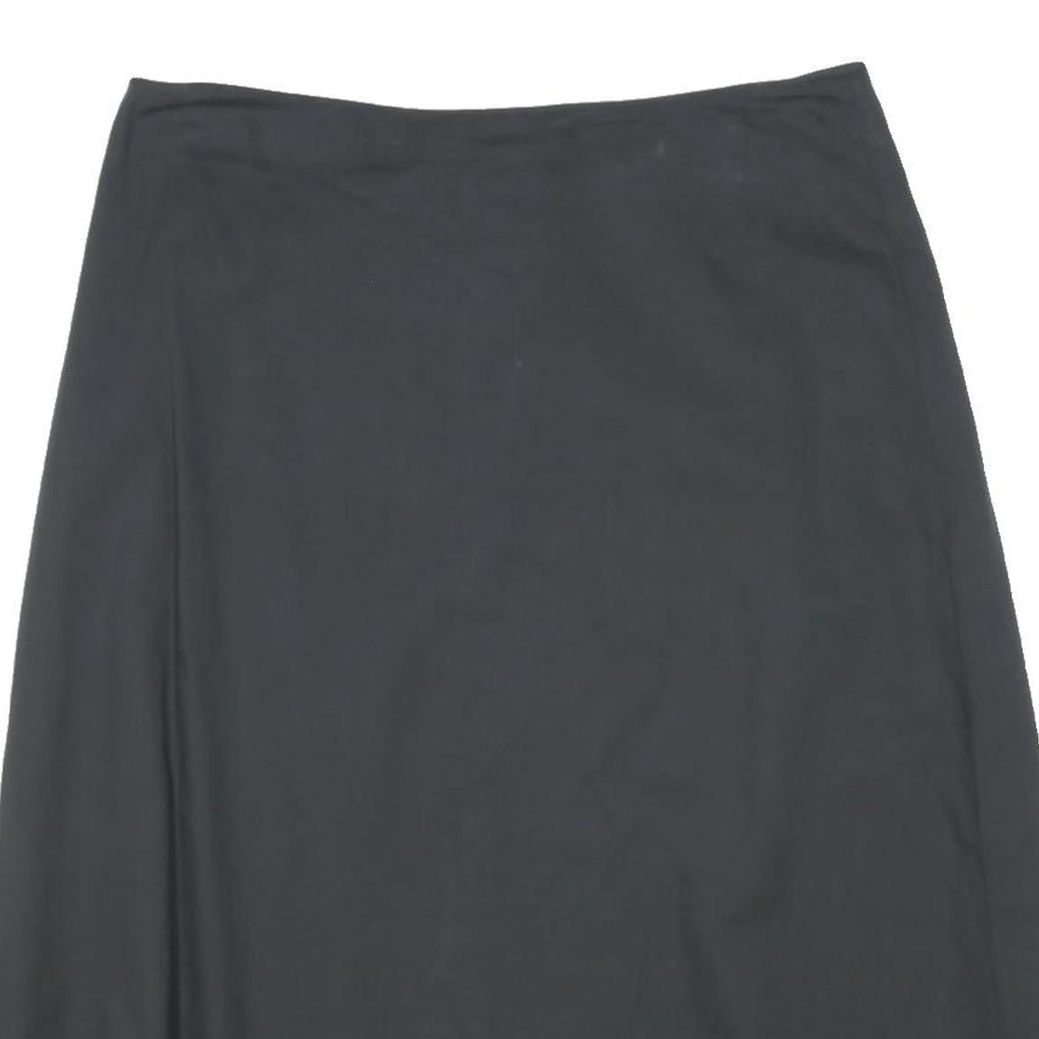 DKNY Womens Black Plain Mini Cotton Skirt M Casual Ruffled Hem