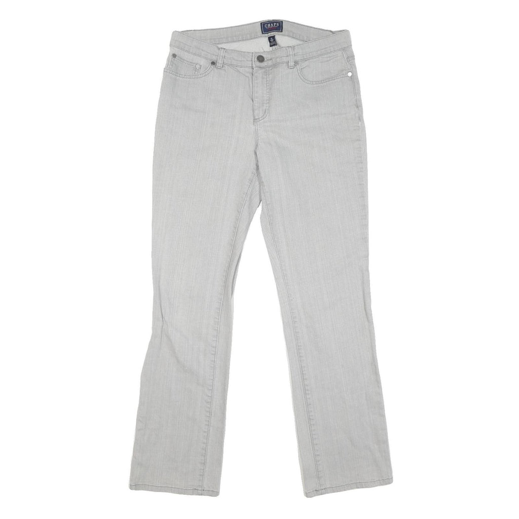 CHAPS Womens Jeans Grey Regular Straight Denim Light W32 L31 Classic Style Zip