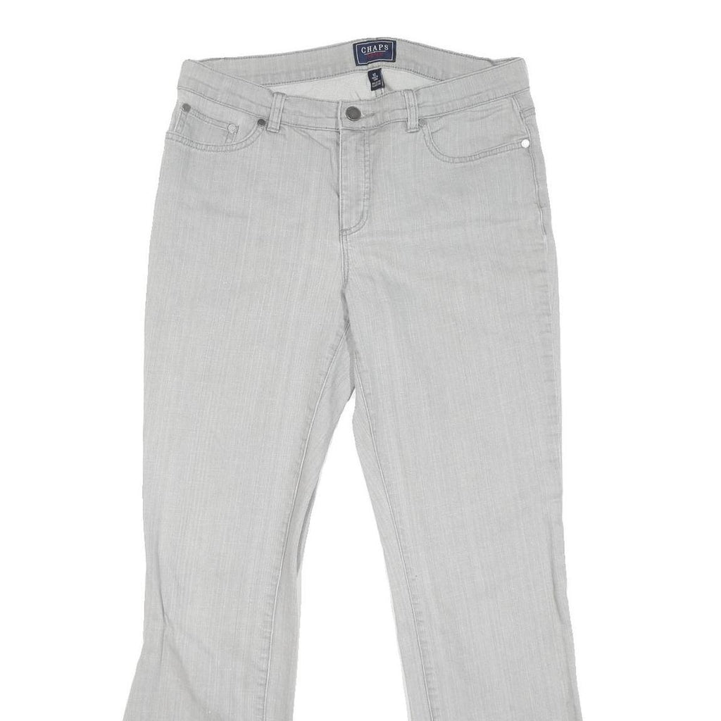 CHAPS Womens Jeans Grey Regular Straight Denim Light W32 L31 Classic Style Zip
