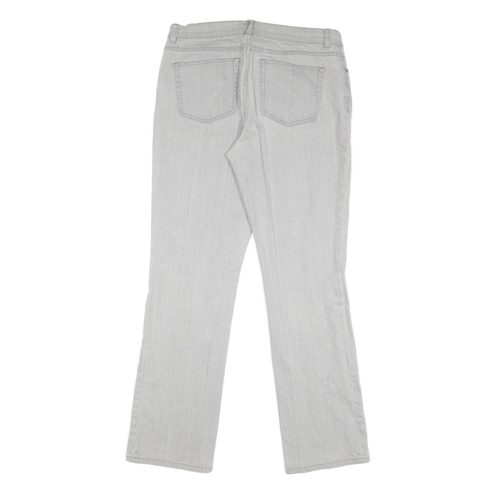 CHAPS Womens Jeans Grey Regular Straight Denim Light W32 L31 Classic Style Zip