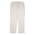 CARHARTT Mens Cotton Blend White Relaxed Straight Trousers W38 L34 Workwear Zip