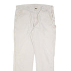 CARHARTT Mens Cotton Blend White Relaxed Straight Trousers W38 L34 Workwear Zip