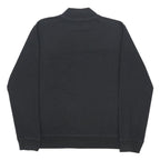 WILSON Mens Black Bomber Jacket L Cotton Blend Plain Zip Casual Sportswear