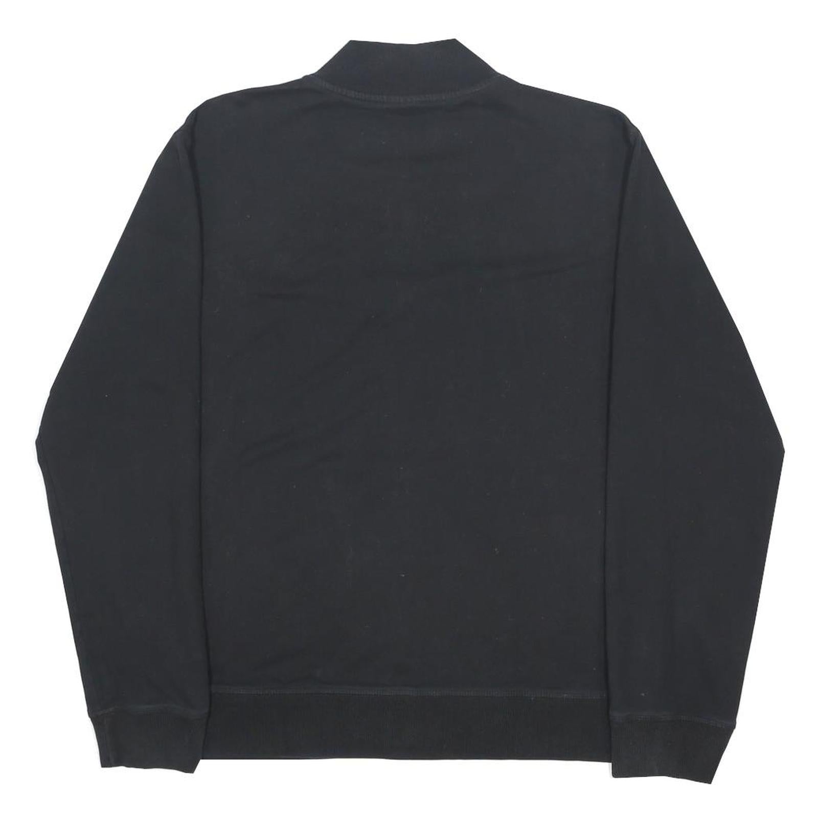 WILSON Mens Black Bomber Jacket L Cotton Blend Plain Zip Casual Sportswear