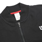 WILSON Mens Black Bomber Jacket L Cotton Blend Plain Zip Casual Sportswear