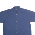 CROFT & BARROW Mens Blue Cotton Short Sleeve Button Shirt XL Casual Relaxed Fit
