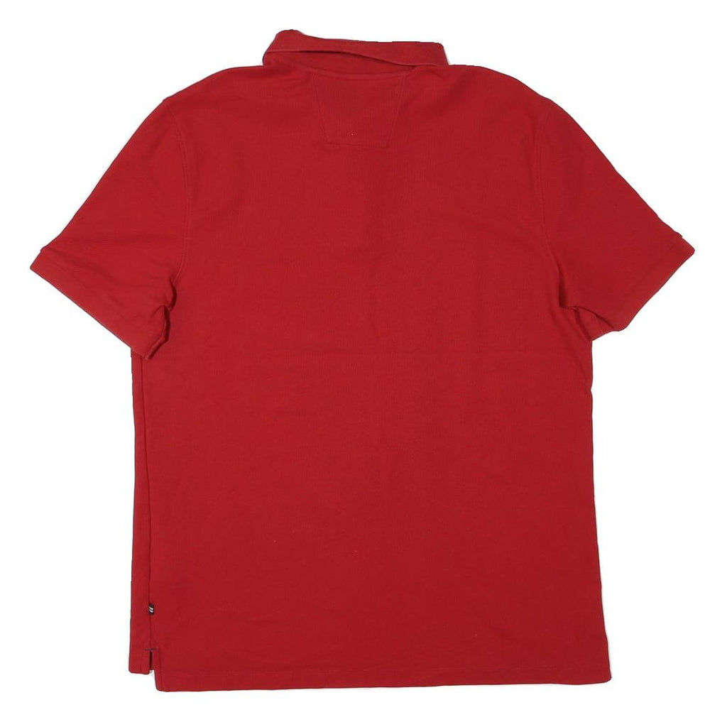 NAUTICA Mens Red Short Sleeve Plain Polo Shirt XL Classic Fit Cotton Blend