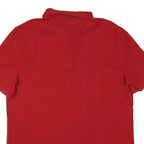 NAUTICA Mens Red Short Sleeve Plain Polo Shirt XL Classic Fit Cotton Blend