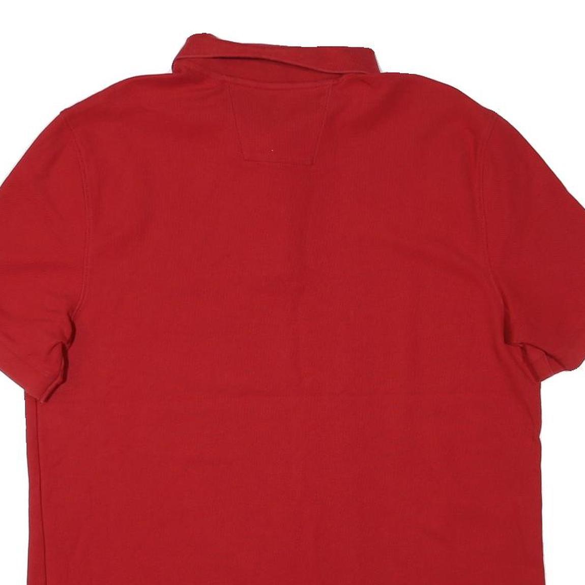 NAUTICA Mens Red Short Sleeve Plain Polo Shirt XL Classic Fit Cotton Blend