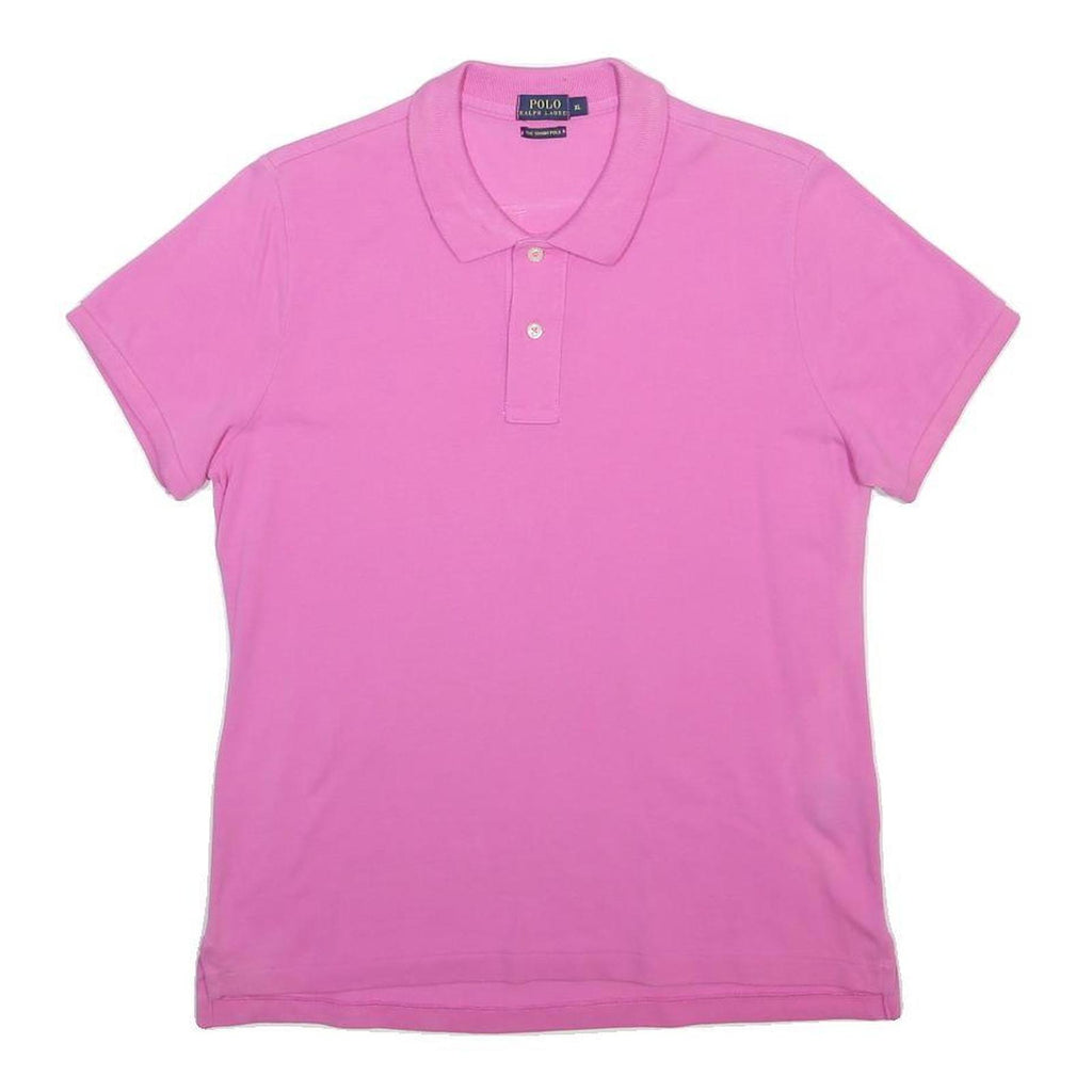 POLO RALPH LAUREN Womens Pink Polo Shirt Short Sleeve Plain XL Classic Cotton