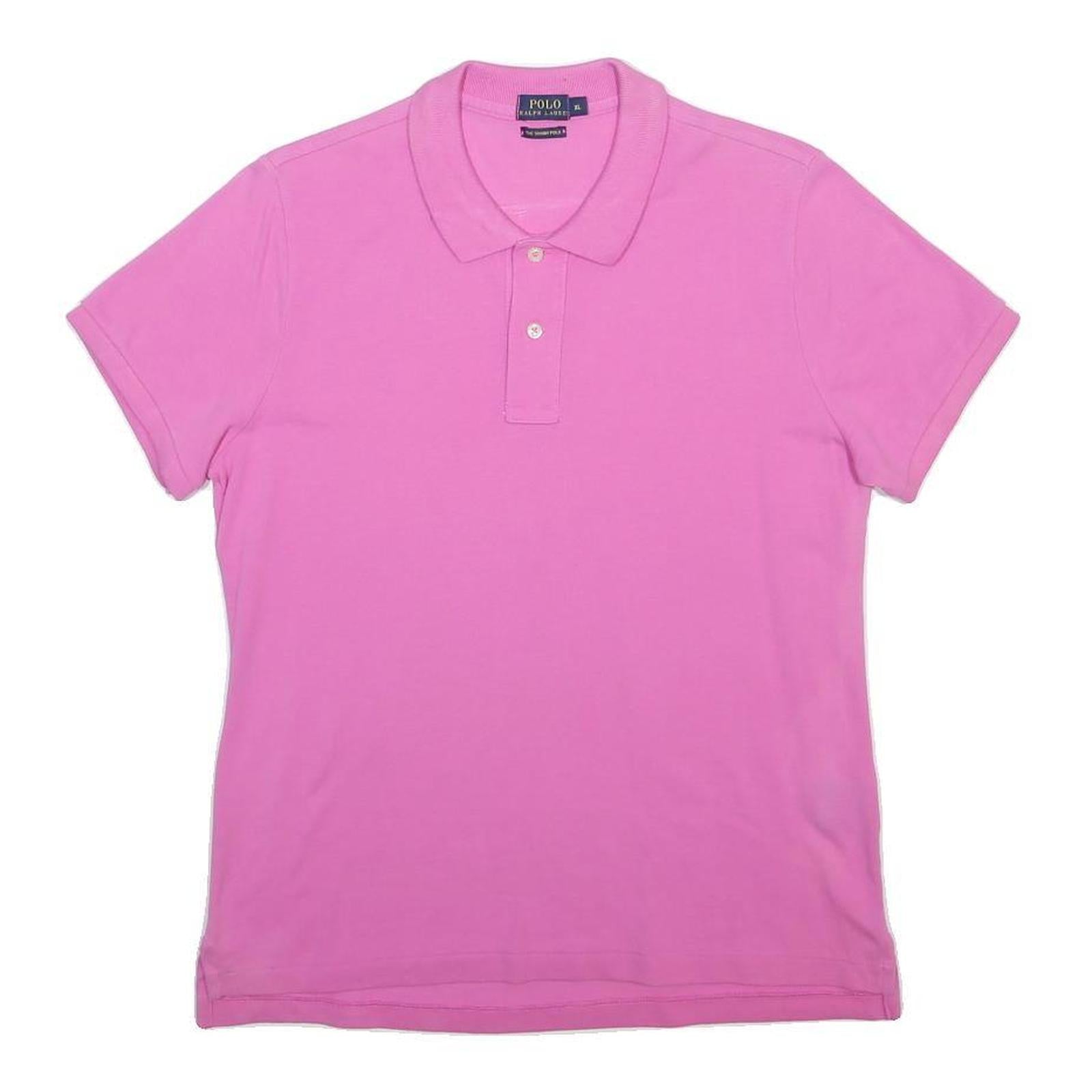 POLO RALPH LAUREN Womens Pink Polo Shirt Short Sleeve Plain XL Classic Cotton