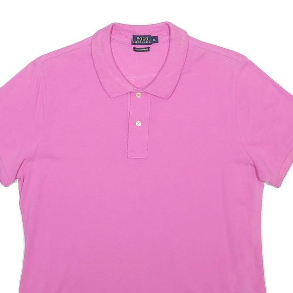 POLO RALPH LAUREN Womens Pink Polo Shirt Short Sleeve Plain XL Classic Cotton
