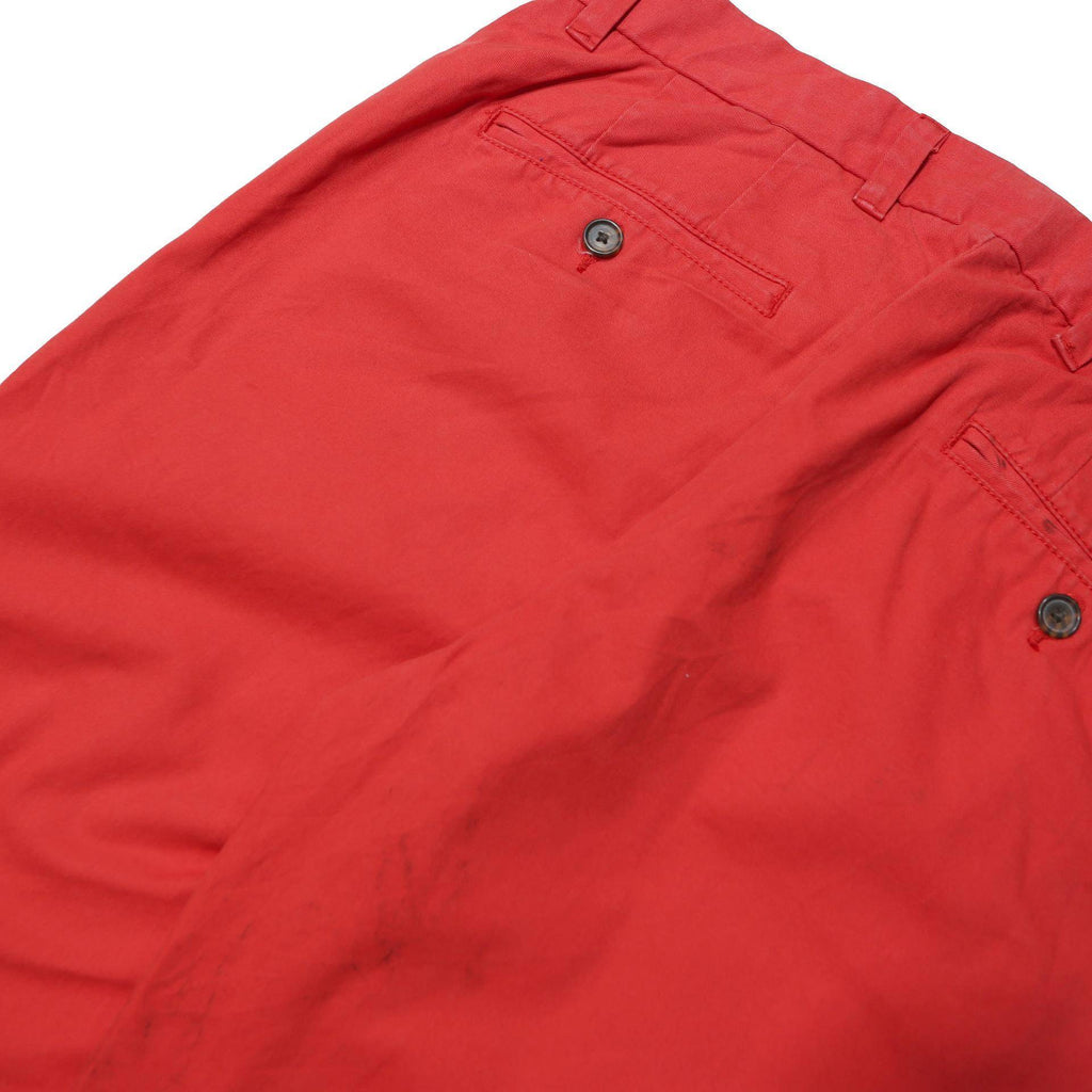 TOMMY HILFIGER Mens Regular Red Cotton Blend Zip Trousers W32 L30 Casual Stylish
