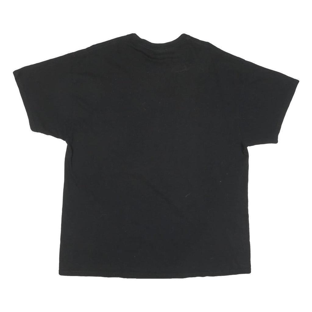 DOM Mens Black Space Wolf Graphic T-Shirt XL Short Sleeve Crew Neck Unique Print