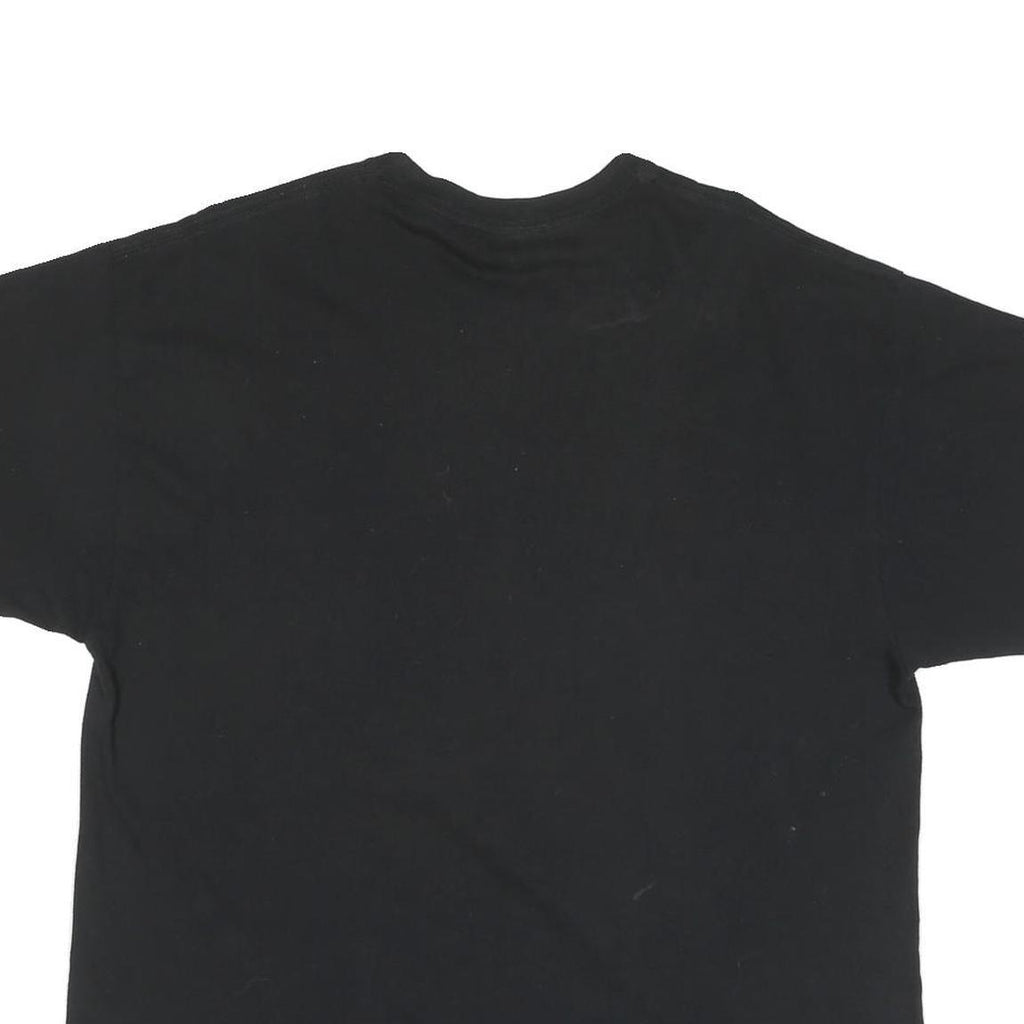 DOM Mens Black Space Wolf Graphic T-Shirt XL Short Sleeve Crew Neck Unique Print