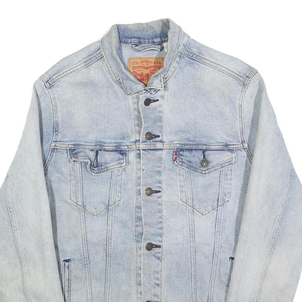 LEVI'S Mens Blue Denim Jacket L Cotton Button Closure Classic Fit Casual Style