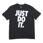 NIKE Mens Black Just Do It T-Shirt M Short Sleeve Crew Neck Cotton Blend