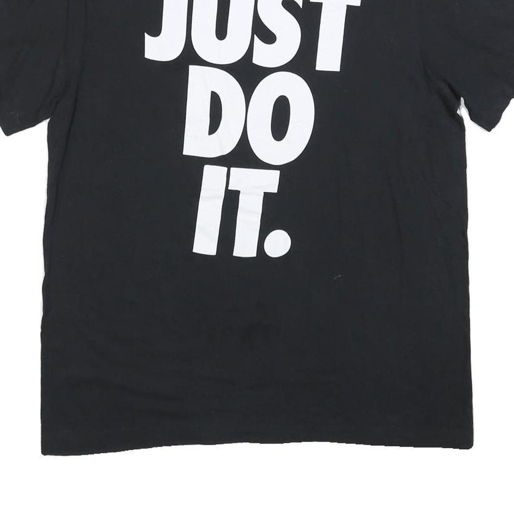 NIKE Mens Black Just Do It T-Shirt M Short Sleeve Crew Neck Cotton Blend