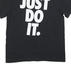 NIKE Mens Black Just Do It T-Shirt M Short Sleeve Crew Neck Cotton Blend