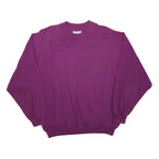 ADIDAS Womens Purple Sweatshirt Crew Neck L Cotton Blend Logo Pullover