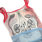SAVE THE QUEEN Womens White Pink Blue Printed Cropped Vest Sleeveless M Graphic