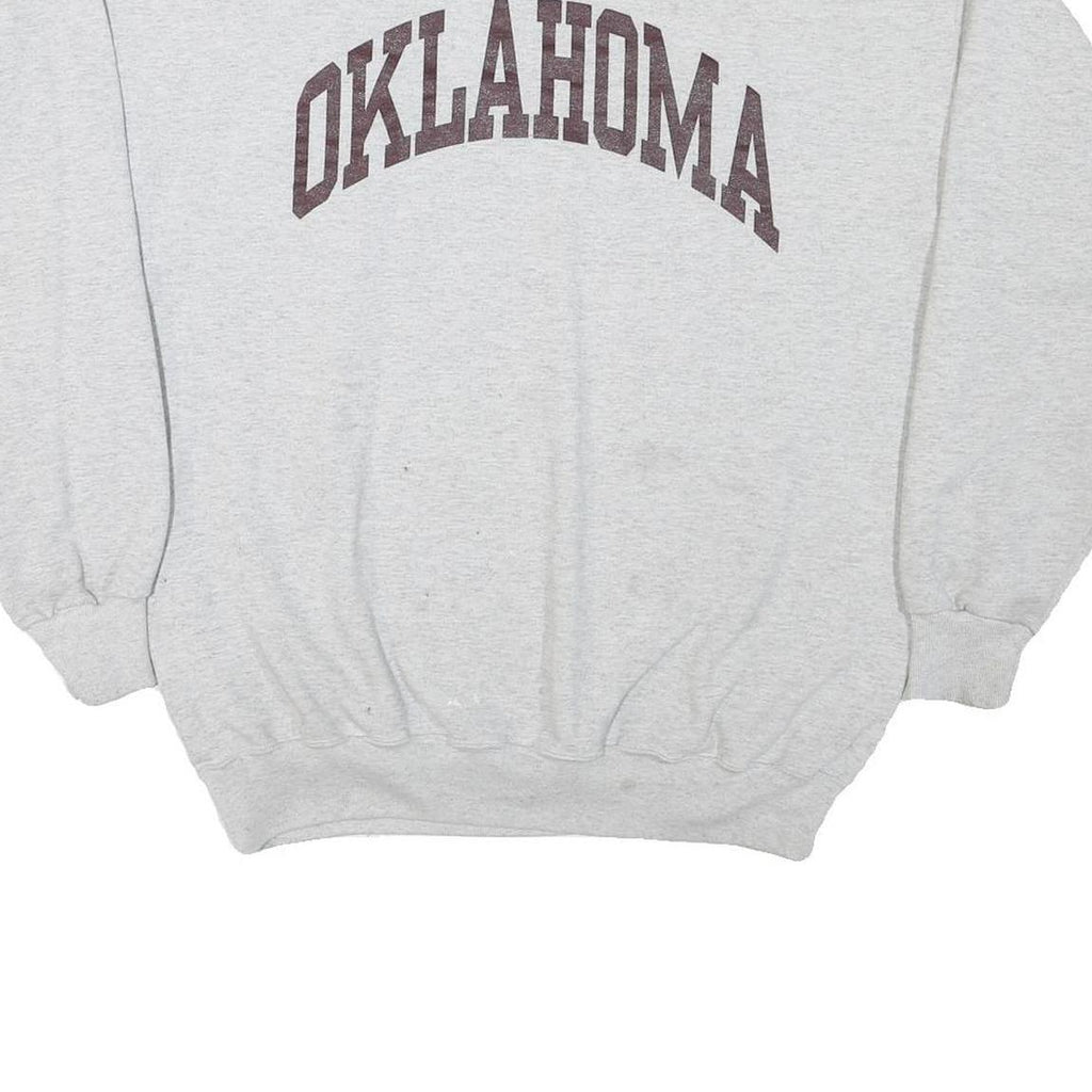 CHAMPION Mens Grey Oklahoma Crew Neck XL Cotton Blend Pullover Sweatshirt