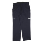 Mens Cotton Blend Regular Fit Navy Blue Trousers W38 L32 Workwear Zip Closure
