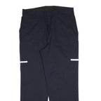 Mens Cotton Blend Regular Fit Navy Blue Trousers W38 L32 Workwear Zip Closure