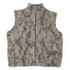 Mens Beige & Grey Camouflage Cotton Blend Jacket L Zip Casual Outdoor Vest