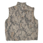 Mens Beige & Grey Camouflage Cotton Blend Jacket L Zip Casual Outdoor Vest