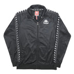 KAPPA Mens Black & White Logo Tape Track Jacket XL Polyester Zip