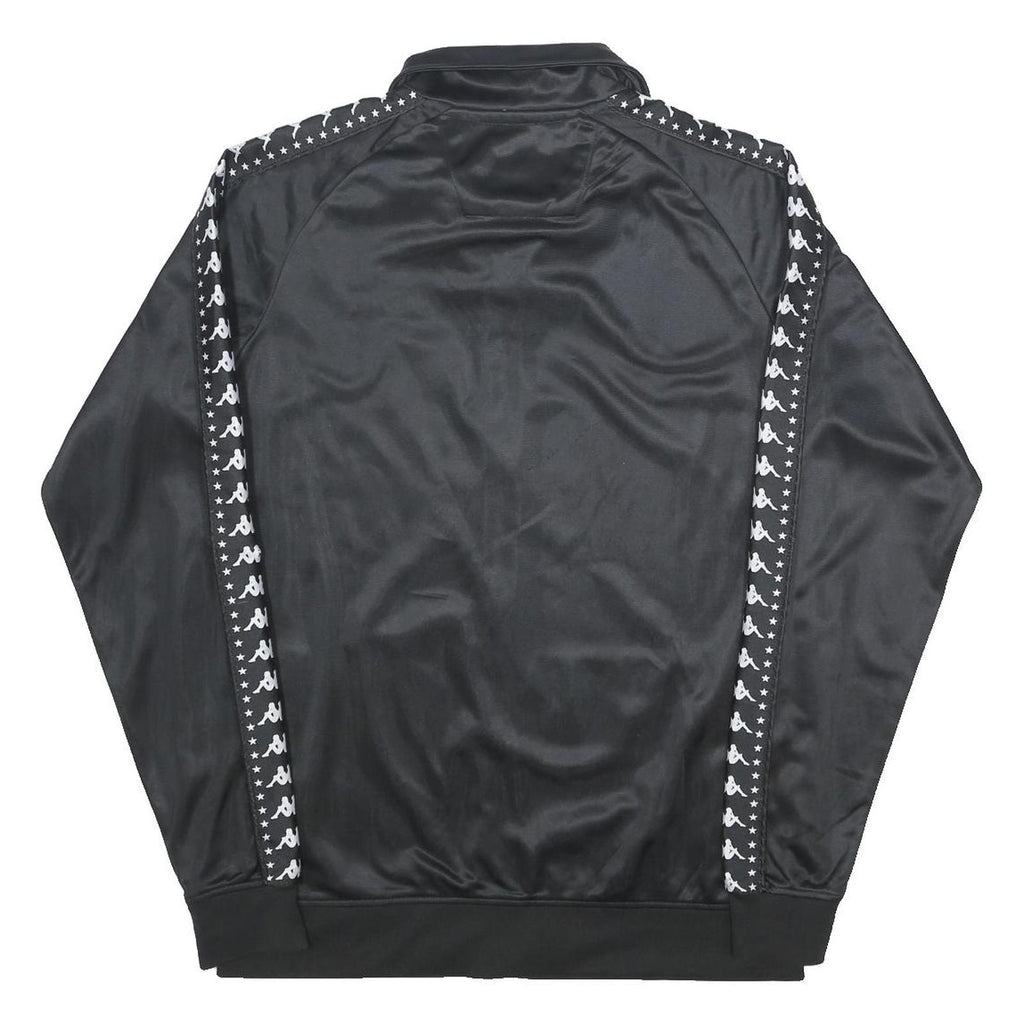 KAPPA Mens Black & White Logo Tape Track Jacket XL Polyester Zip