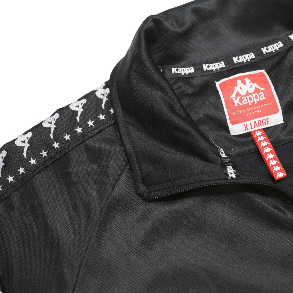 KAPPA Mens Black & White Logo Tape Track Jacket XL Polyester Zip