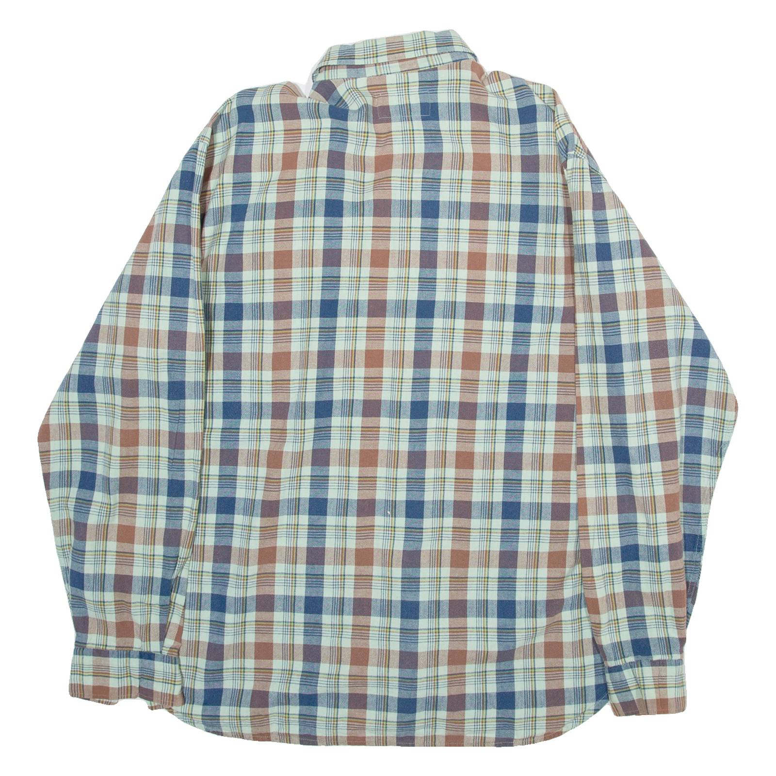 WRANGLER Mens Shirt Blue Check Long Sleeve M