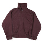 Womens Maroon Cotton Blend Outdoor Jacket XL Regular Fit Long Sleeve Stand-Up