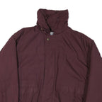 Womens Maroon Cotton Blend Outdoor Jacket XL Regular Fit Long Sleeve Stand-Up