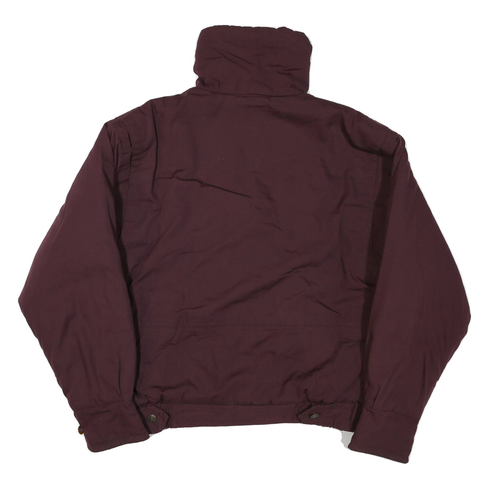 Womens Maroon Cotton Blend Outdoor Jacket XL Regular Fit Long Sleeve Stand-Up