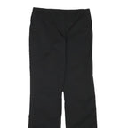 DKNY Womens Black Regular Fit Straight Leg Trousers W30 L32 Polyester Blend Zip