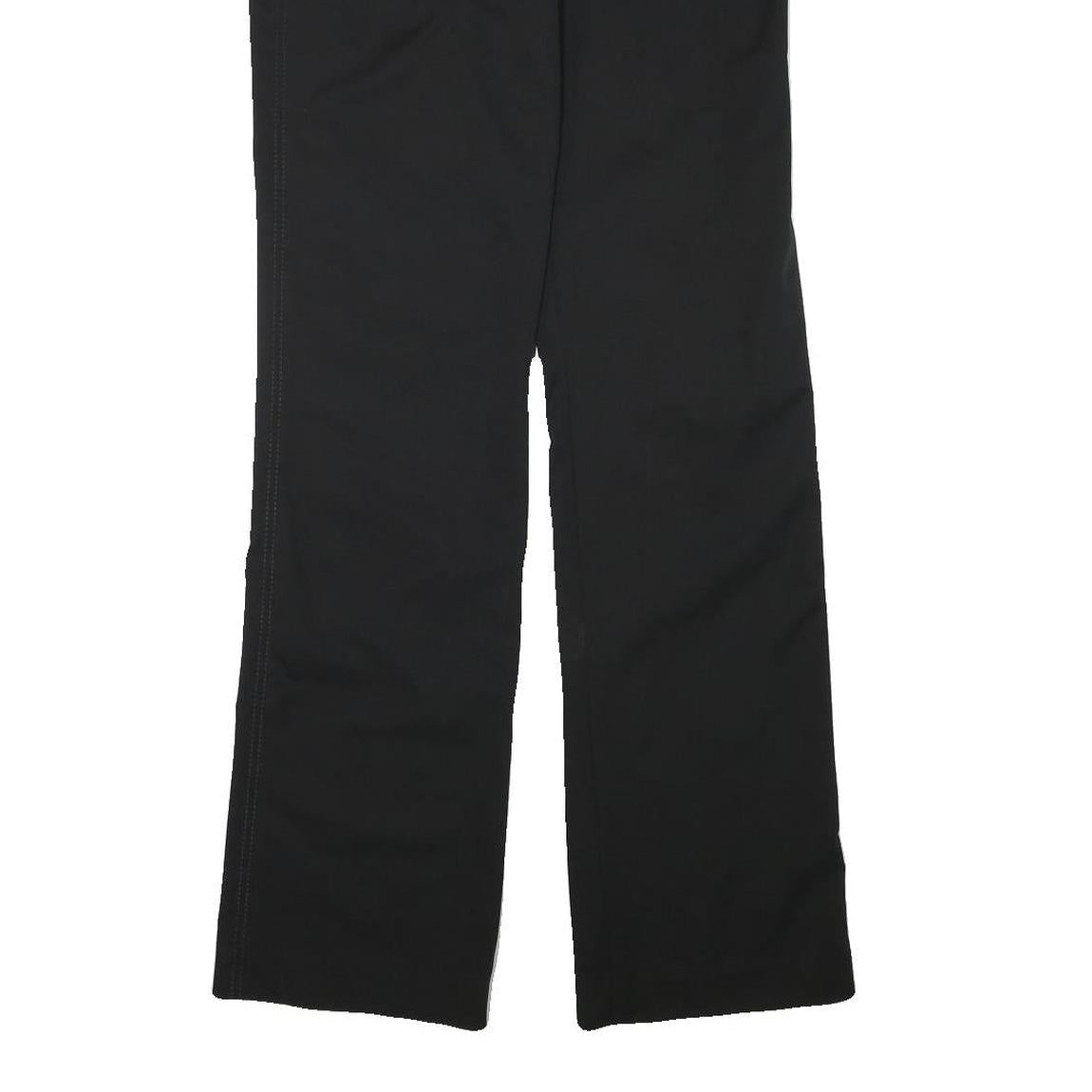 DKNY Womens Black Regular Fit Straight Leg Trousers W30 L32 Polyester Blend Zip