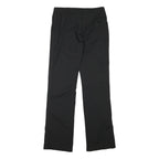 DKNY Womens Black Regular Fit Straight Leg Trousers W30 L32 Polyester Blend Zip