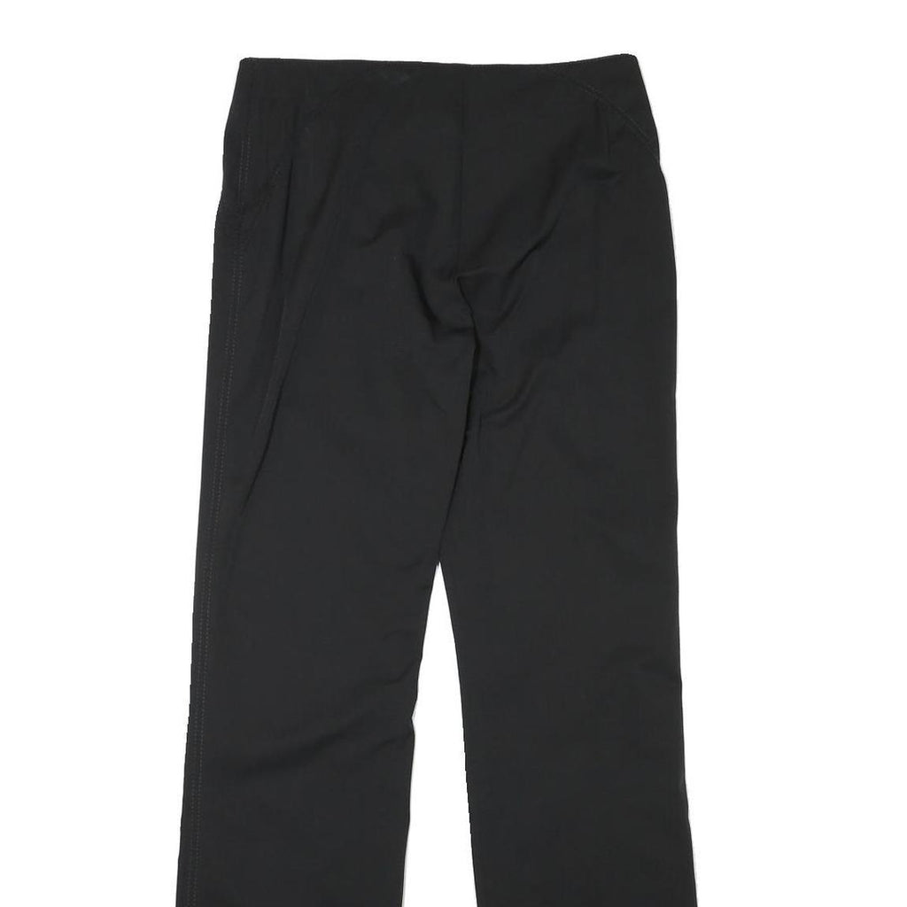 DKNY Womens Black Regular Fit Straight Leg Trousers W30 L32 Polyester Blend Zip