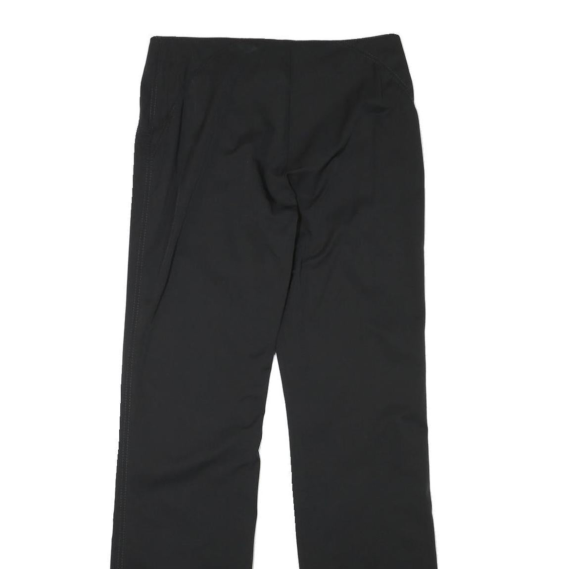 DKNY Womens Black Regular Fit Straight Leg Trousers W30 L32 Polyester Blend Zip