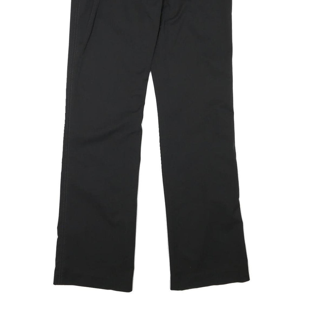 DKNY Womens Black Regular Fit Straight Leg Trousers W30 L32 Polyester Blend Zip