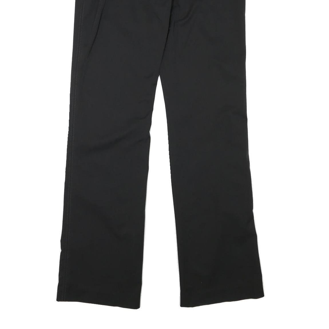 DKNY Womens Black Regular Fit Straight Leg Trousers W30 L32 Polyester Blend Zip