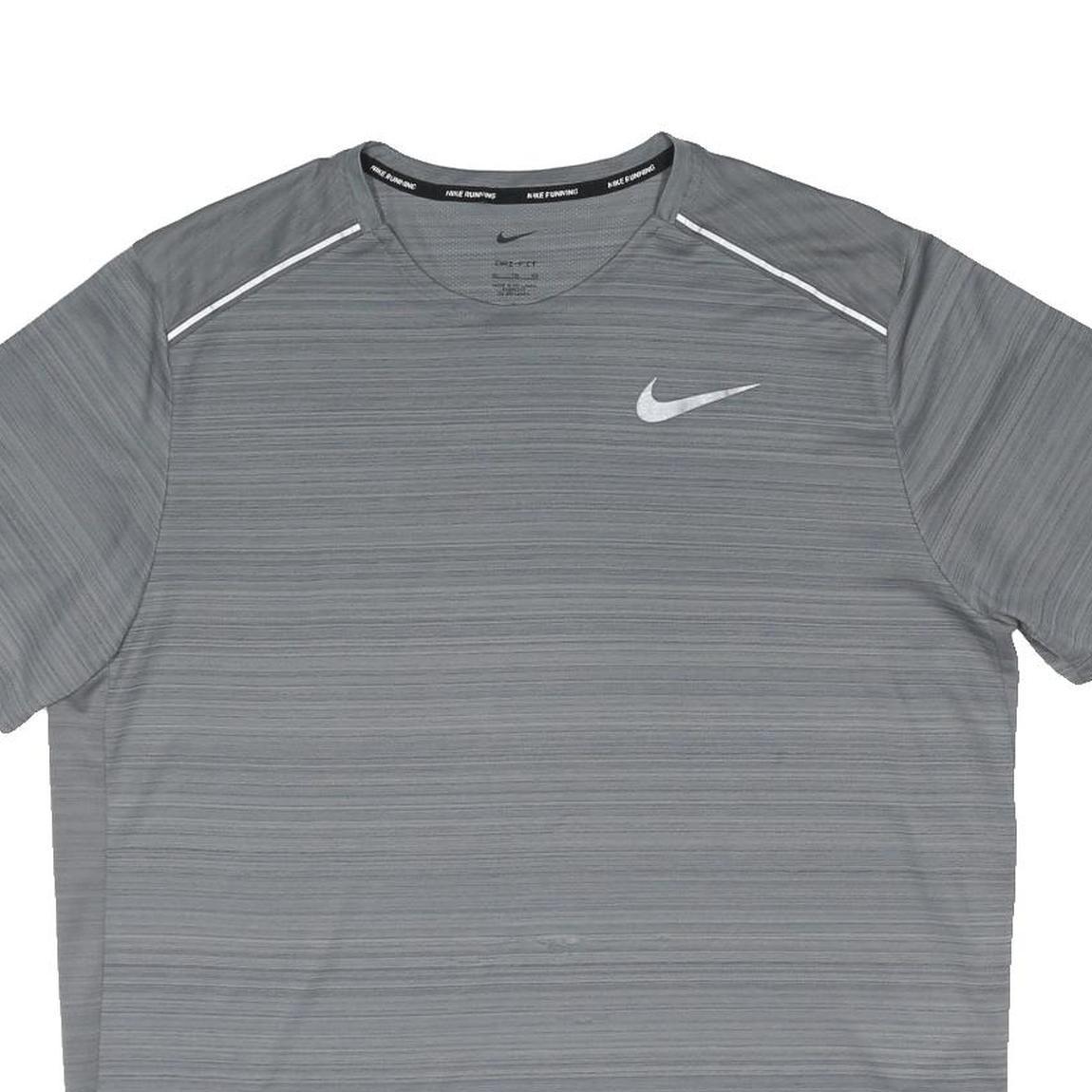 NIKE RUNNING Mens Grey Athletic XL Short Sleeve Crew Neck Sports T-Shirt