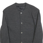 OLIVER STRELI Mens Grey Wool Button Jacket M Plain Stylish Modern Outerwear